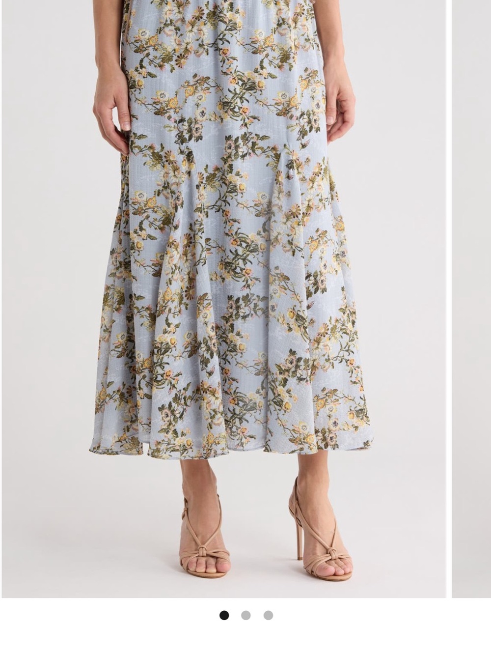 Max Studio Pale Blue Floral Maxi Skirt